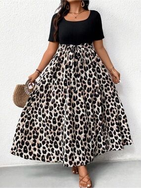 Women’s Plus Size 0XL Cheetah Leopard Dress NEW